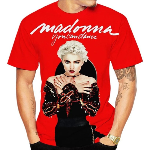 Madonna 3d Imprime Playera Neutral De Manga Corta