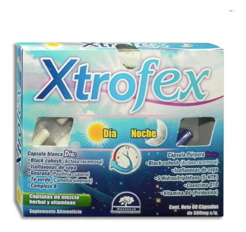 Xtrofex Día Y Noche Caja C/60 Capsulas Menopausia Sabor No