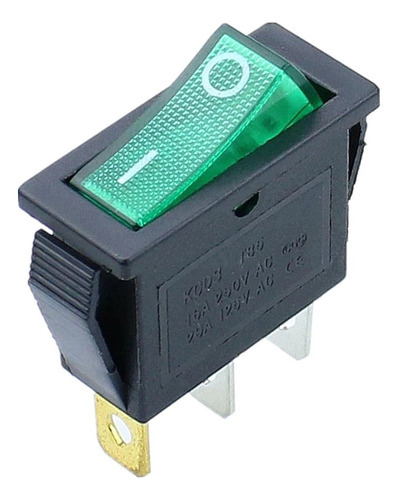 2x Pack Interruptor On-off Kcd3  16a (2 Pos 3 Pin Verde)