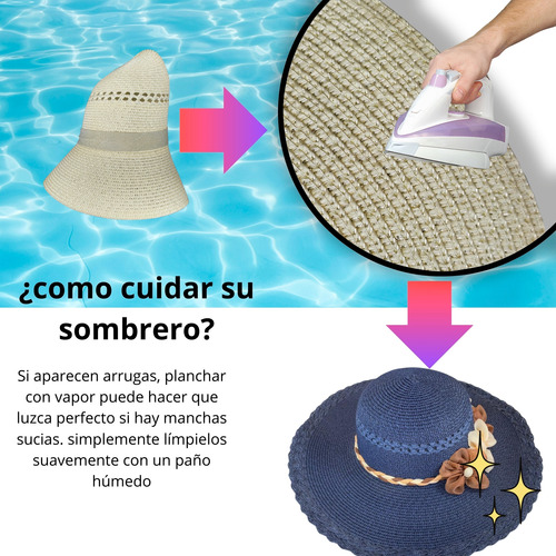 Sombreros De Playa Para Mujer De Protección Solar Ala Gruesa