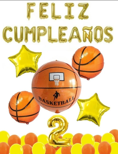 Kit Decoracion Con Globos De Basketball, Baloncesto.