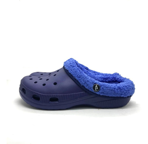 Imagen 2 de 4 de Pantufla Zueco Goma Corderito Piel Beach Winter Airness
