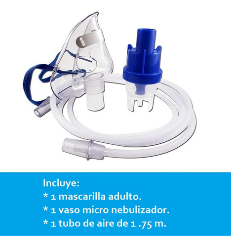 Kit Nebulizador Adulto Mascarilla Vaso Tubería Medimetrics