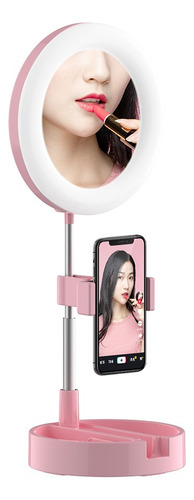 Aro De Luz Con Espejo Maquillaje Soporte Celular Plegable