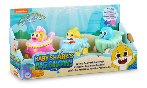 Pack De 3 Vehículos Acuaticos - Baby Shark, Goldie Y Hank