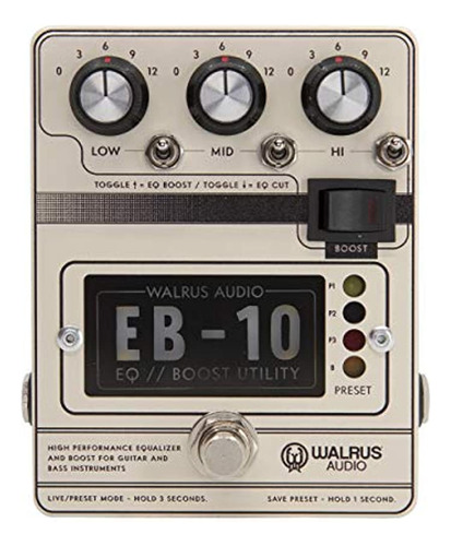 Preamplificador / Eq / Boost De Walrus Audio Eb-10, Crema, (