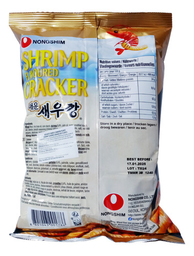 Snack Coreano Sabor A Camaron Picante 75gr Nong Shim