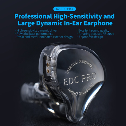 Fone De Ouvido Dinâmico Com Fio Kz Edc Pro Kz Earbud Kz Orig