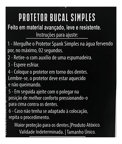 Protetor Bucal Moldável Boxe Ou Muay Thai Spank Transparente Sabor Sem Sabor