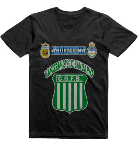 Remera Infantil Negra San Francisco Bancario Jujuy