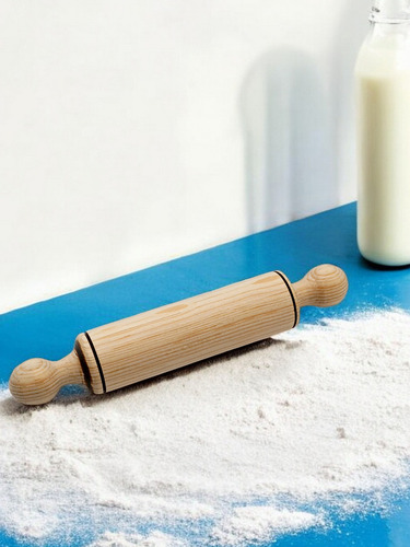 Rodillo De Madera Artesanal Para Amasar Mini, 19.5 X 3.5 Cm Color Café Integral