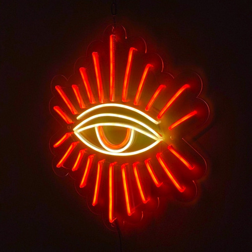 Letrero Neón Ojo Rayos Eye Iluminati Con Control Atenuador 