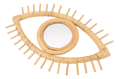 Espejo De Ratán Con Forma De Ojo, Elegante Decoración Bohemi
