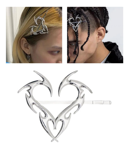 Clip De Pelo En Forma De Corazón Liso Y Hueco, Pasador,
