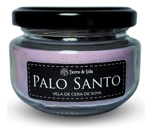 Vela De Palo Santo Cera De Soja 100g Con Cuarzo Y Pirita  