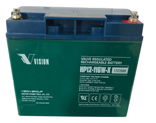 Bateria Vision Hp12-116w Gel 12 V 20 Ah Para Ups