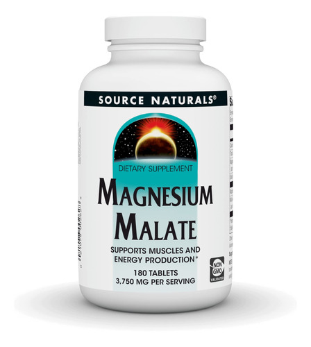 Magnesio Malato Source Naturals 1 Cápsula, Sn0262, 1mg