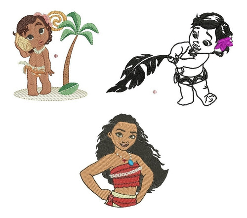 Diseño Matrices De Bordar Maquinas Bordadoras Moana Disney