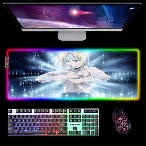 Alfombrilla Mouse Para Juego Fullmetal Alchemist Rgb Led X