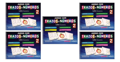 Pack Juego Con Trazos Y Números 2 Letra Cursiva 5 Pz Trillas