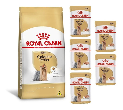 Kit Royal Canin Yorkshire Adulto Ração 2,5kg E 5 Sachês 85g