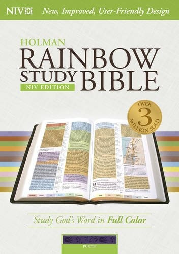 Niv Rainbow Study Bible, Purple Leathertouch Indexed