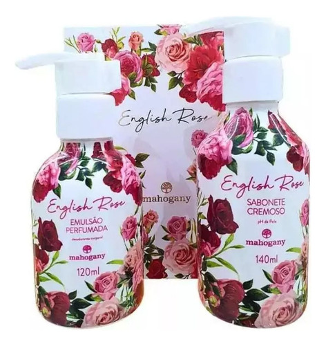 Kit English Rose Mahogany Sab. Liq.140ml E Hid.120ml