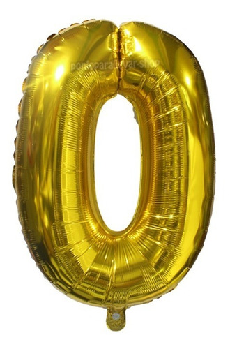 Globo Números Grande Metálico Color Dorado 82cm