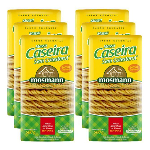Kit 6x: Macarrão Talharim Massa Caseira Sem