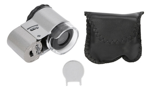 Lupa De Microscopio 50x Mini Portátil Con Moneda Led