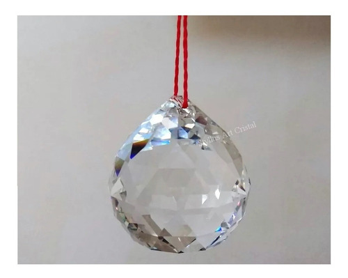 Imagem 6 de 9 de 2 Bolas Esfera Cristal Asfour Feng Shui 4,0 Com Fio Vermelho