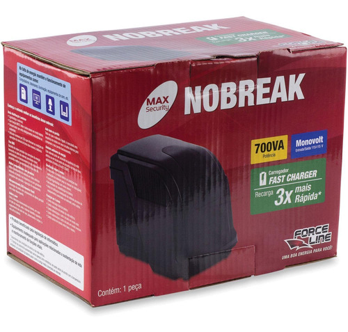 Nobreak Max Security 700va Preto 115v Forceline