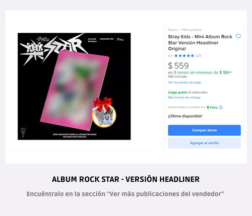 55 Photocards Stray Kids - Rock Star