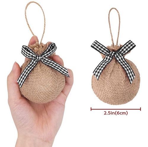 Adornos Para Árbol De Navidad, 24 Unidades, Color Blanco Y N