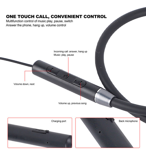 Auriculares Bluetooth Con Banda Para El Cuello, Hd, Reducció