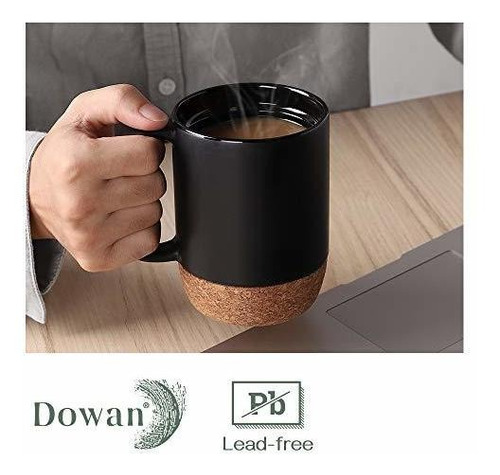 Dowan - Juego De 2 Tazas De Café Con Tapa Aislada De Corcho