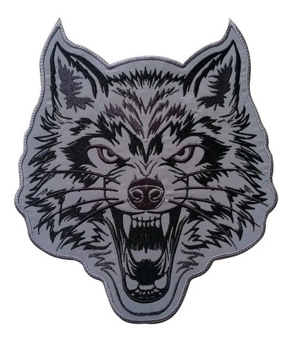 Cabeza De Lobo Bordada, Espaldar De Logo, Bordado