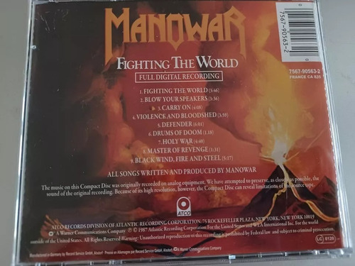 Cd Manowar - Fighting The World (1995) Joey Demaio (Usado)