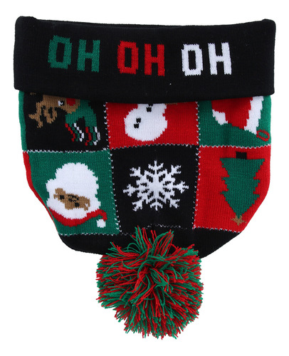 Gorro Tejido Abrigado De Invierno Con Diseño Navideño