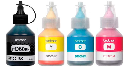 Kit De Tinta Brother X4 Colores Original Btd60bk Bt5001