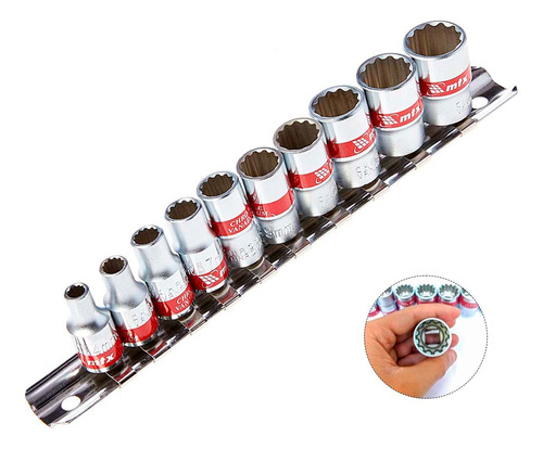 Kit De Soquetes Mtx Spline Encaixe 1/2 10 A 22 Mm 10 Peças