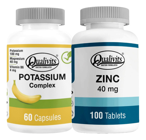 Potasio Complex, Magnesio + Zinc 40 Mg - Qualivits Vegano