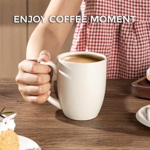 Set 6 Tazas Café 473 Ml Cerámica Asa Aptas Lavavajillas