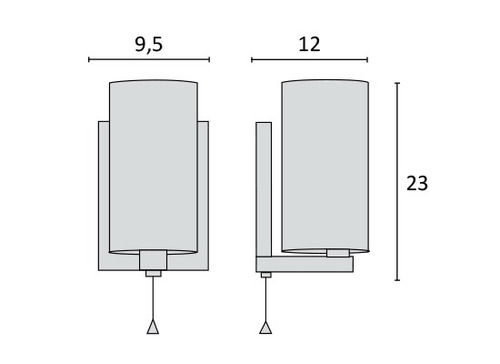 Imagen 2 de 4 de Aplique Dabor Velo Metal Y Vidrio Opal Con Interruptor Nexo