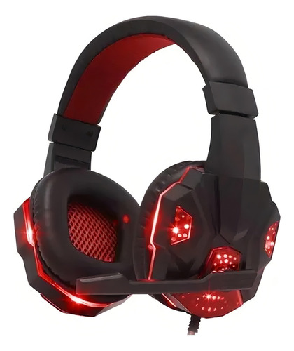 Fone De Ouvido Over-ear Gamer Knup Kp-397 Preto/vermelha Preto/vermelha