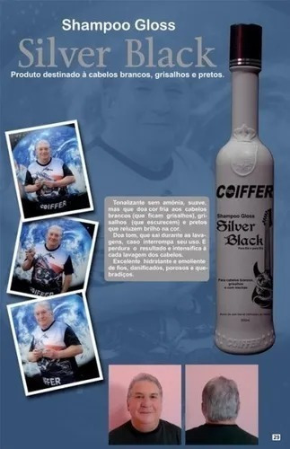 Shampoo Silver Black Coiffer 300ml Grisalhos E Brancos