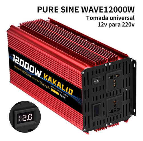 Inversor De Tensão 12000w Onda Senoidal 12v 220v Conversor