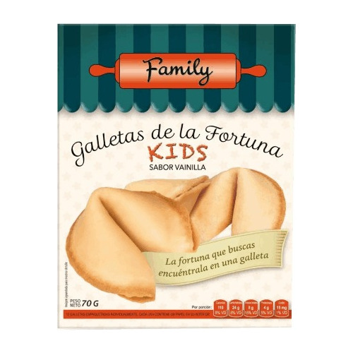 Galleta De La Fortuna Kids Sabor Vainilla 70g 12u