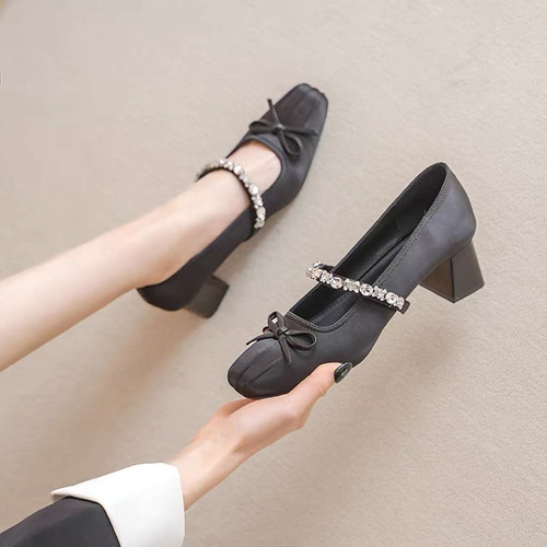 Tacónes Mujer Tipo Zapatillas Punta Picuda Moda