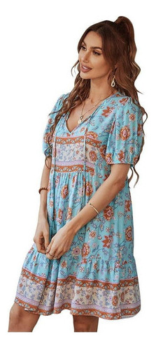 Elegante Vestido Casual De Estilo Étnico Bohemio